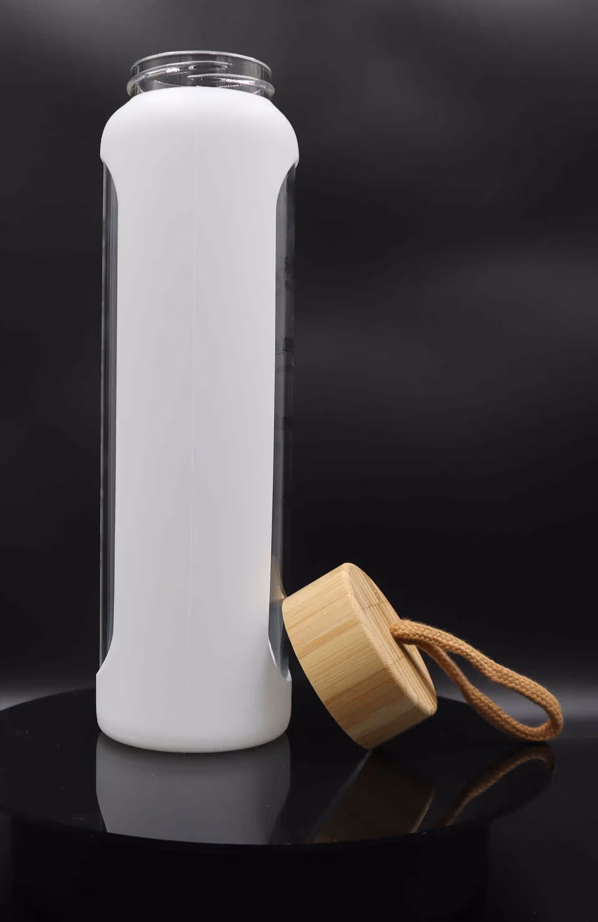 Gourde verre - Blanc - Borosilicate - 1 litre - Protection silicone - Durable - Eco-responsable - Pack Eau-tonome famille - Breizhilience.fr