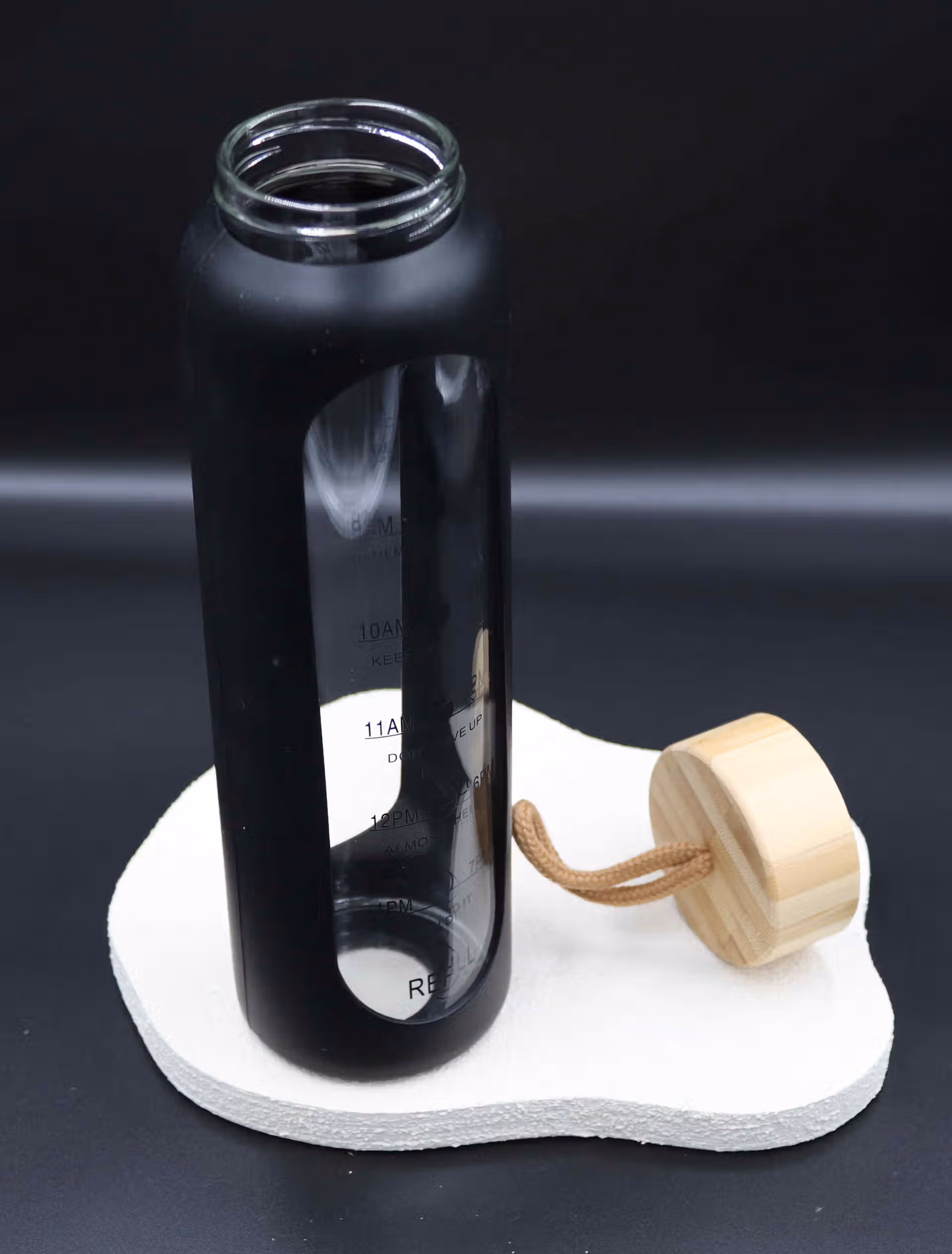 Gourde verre - Protection silicone noir - Borosilicate - 1 litre - Durable - Eco-responsable - Pack Eau-tonome famille - Breizhilience.fr