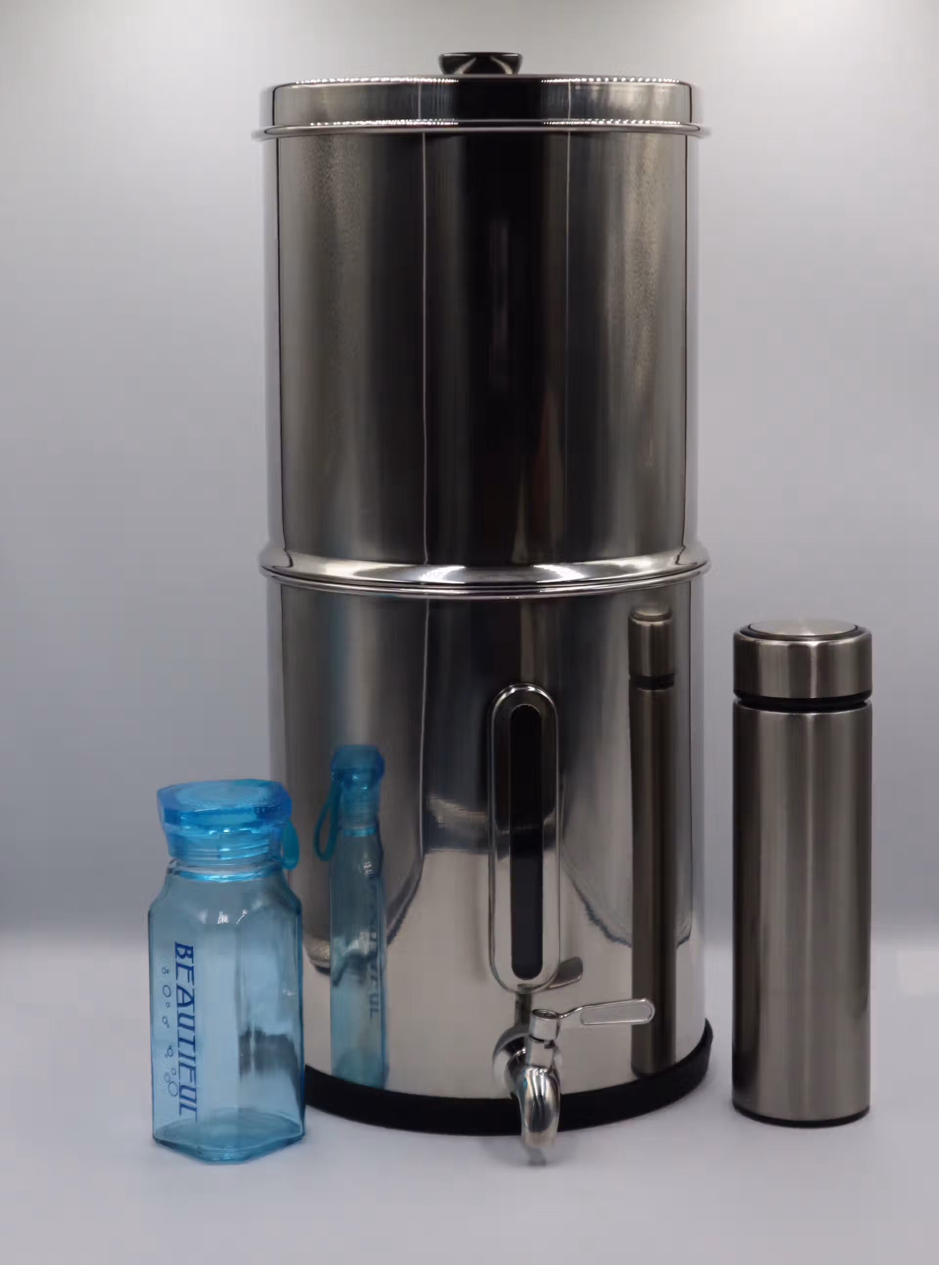 Cuve filtration eau 8.5l - Gourdes inox et verre - Matières durables - Pack Eau-tonome - Breizhilience.fr