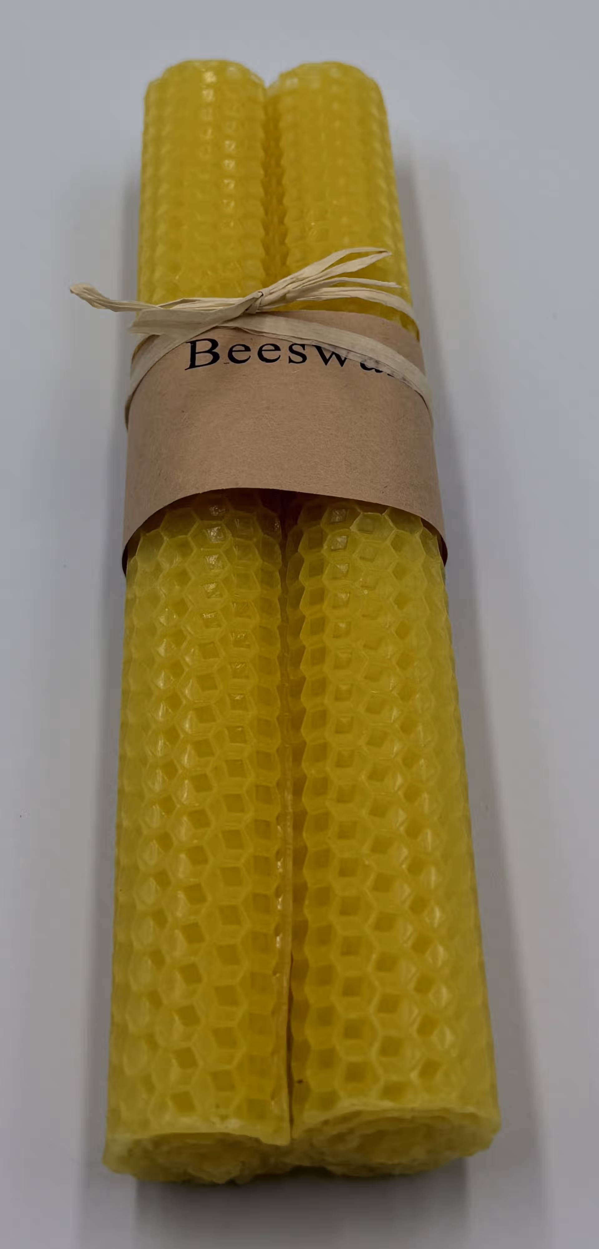 Lot 2 bougies en cire d'abeille naturelle - Bougies en feuille de cire roulée - Breizhilience.fr