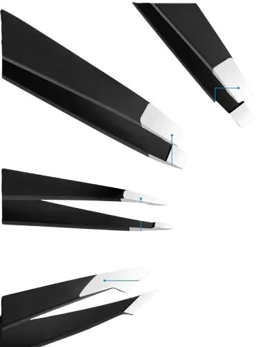 Pinces à épiler inox - lots 4 pinces à épiler - Pinces à épiler qualité professionnelle - Breizhilience.fr