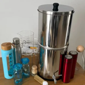 Équipement eau potable filtration par gravité - Ensemble eau filtrée - eau saine - Breizhilience.fr