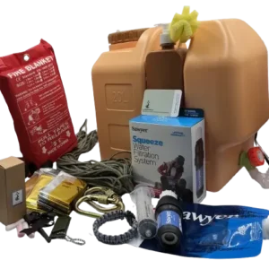 Kit urgence - Set de survie - Matériel pour eau potable, protection sécurité - Sac d'autonomie - Breizhilience.fr