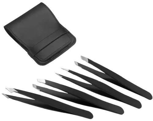 Pinces à épiler inox - Lot 4 pinces qualité professionnelle - Pinces pour soins et précision - Breizhilience.fr