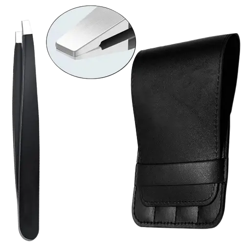 Lots de 4 pinces à épiler avec étui - Pinces à épiler inox qualité professionnelle - Breizhilience.fr