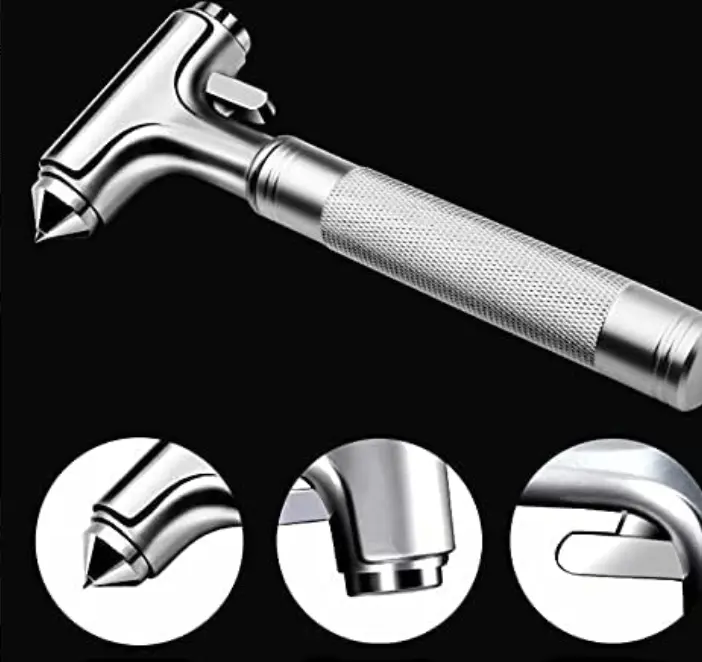 Kit urgence - Kit survie - Brise-vitre coupe-ceinture haute qualité - Outil brise-vitre métal - Breizhilience.fr