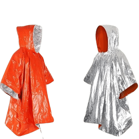 Poncho de survie thermique argenté, protection du corps contre froid et pluie – La B'Reizhilience