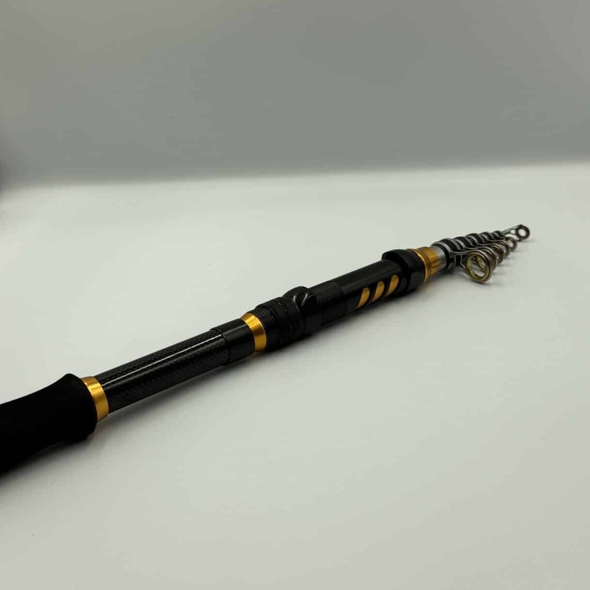 Canne à pêche télescopique en fibres de verre et carbone, légère et compacte pour pêche nomade