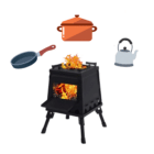 Réchaud bois support multi-ustenciles - Cuisine nomade - Poêle à bois camping - Breizhilience.fr
