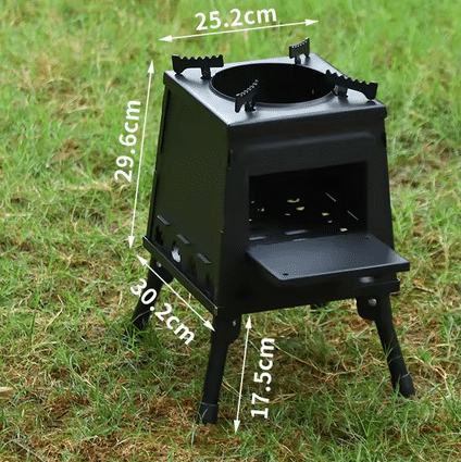 Grand poêle à bois camping - Réchaud cuisine extérieur - Réchaud de tente - Breizhilience.fr