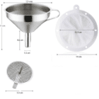 Entonnoir alimentaire - Entonnoir et 2 filtres - Entonnoir inox cuisine - B'Reizhilience