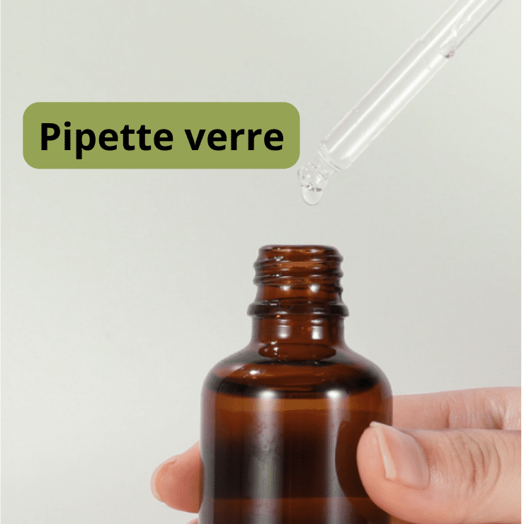 Bouteille verre - Flacon ambré - Compte-gouttes verre - Flacon 50ml - Breizhilience