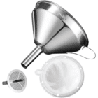 Entonnoir 3 pièces - Entonnoir inox avec filtres - Entonnoir alimentaire - B'Rezihilience